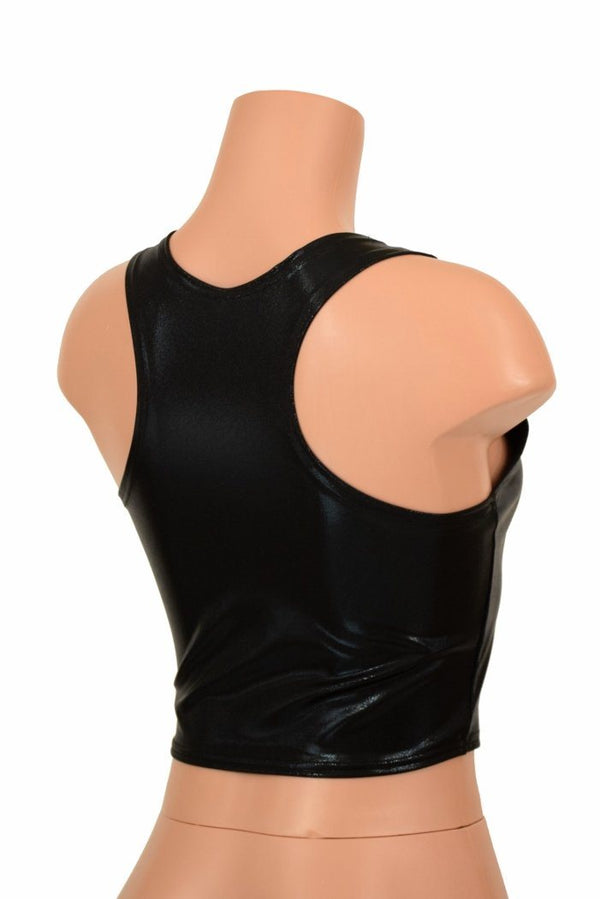 Black Racerback Crop Top - 4