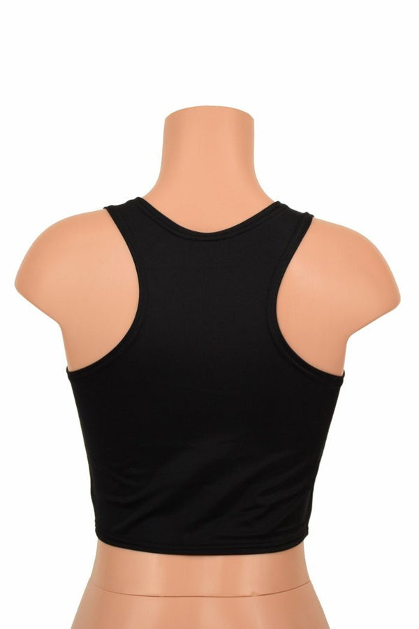 Black Racerback Crop Top - 4