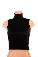 Black & Rainbow Side Panel Crop Top - Coquetry Clothing