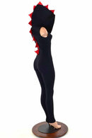 Black & Red Hooded Catsuit - Coquetry Clothing