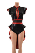 Black & Red Tuxedo Back Romper - 2