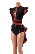 Black & Red Tuxedo Back Romper - 3