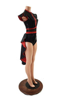 Black & Red Tuxedo Back Romper - 5