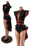Black & Red Tuxedo Back Romper - 1