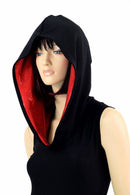 Black Romper with Red Hood Lining - Coquetry Clothing