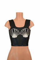 Black Seashell Crop Top - Coquetry Clothing