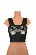 Black Seashell Crop Top - 2