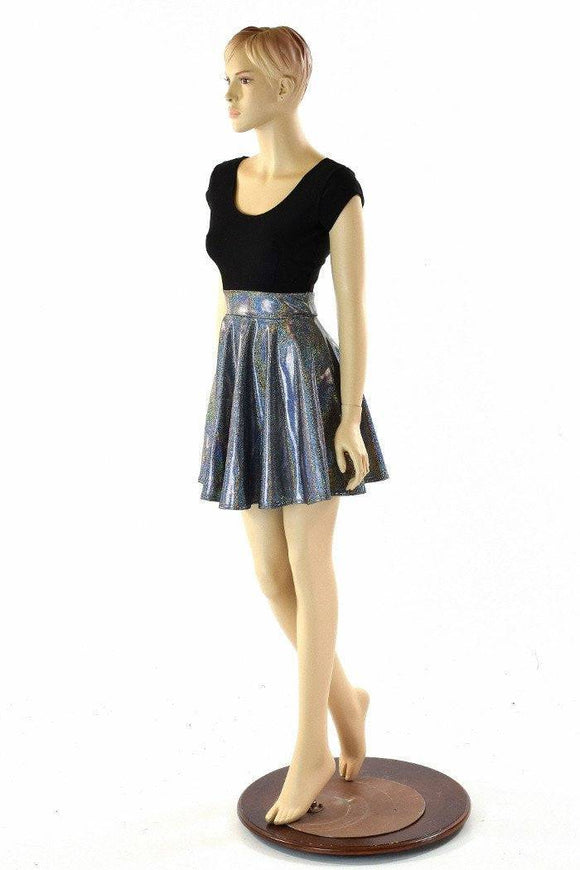 Black & Silver Holographic Skater Dress - Coquetry Clothing