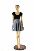 Black & Silver Holographic Skater Dress - Coquetry Clothing