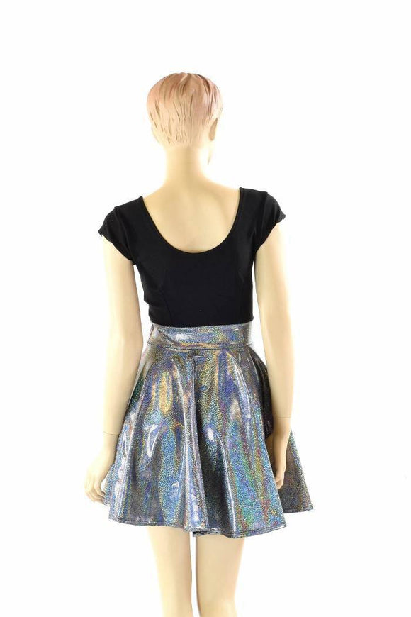 Black & Silver Holographic Skater Dress - Coquetry Clothing