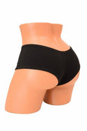 Black Soft Knit Cheeky Booty Shorts - 1