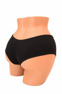Black Soft Knit Cheeky Booty Shorts - 3