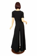 Black Soft Knit Wide Leg Jumpsuit - Coquetry Clothing