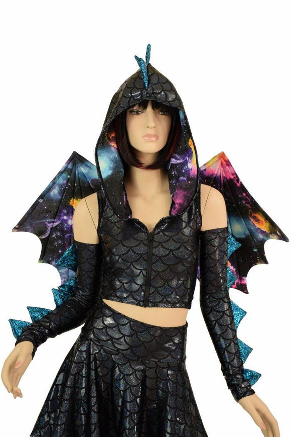 Black "Space Dragon" Set (+Dragon Wings!) - Coquetry Clothing