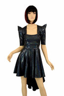 Black Square Neckline Hi Lo Dress - Coquetry Clothing