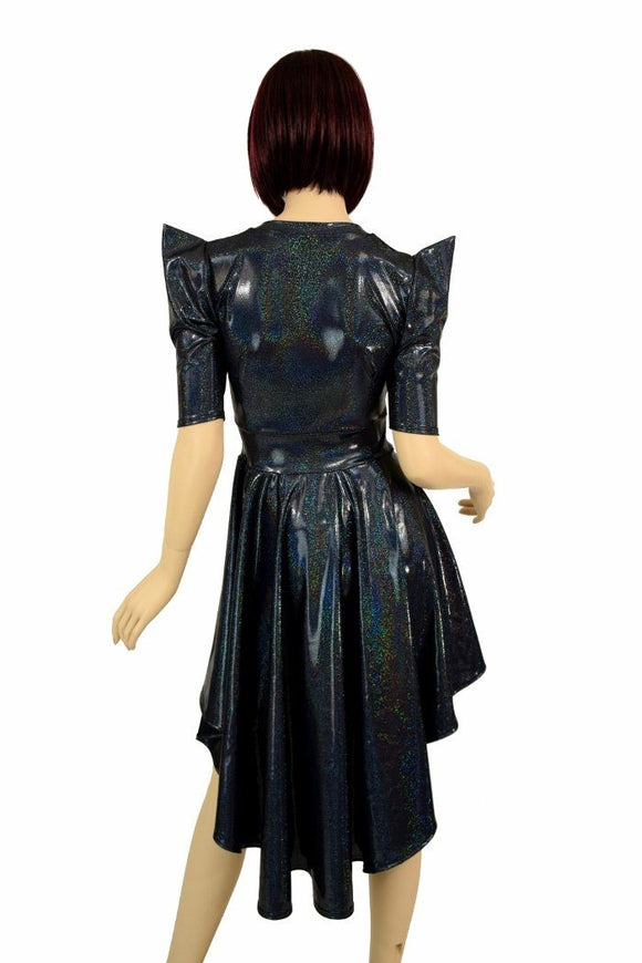 Black Square Neckline Hi Lo Dress - Coquetry Clothing