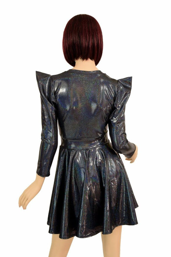 Black Square Neckline Skater Dress - Coquetry Clothing