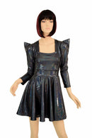 Black Square Neckline Skater Dress - Coquetry Clothing