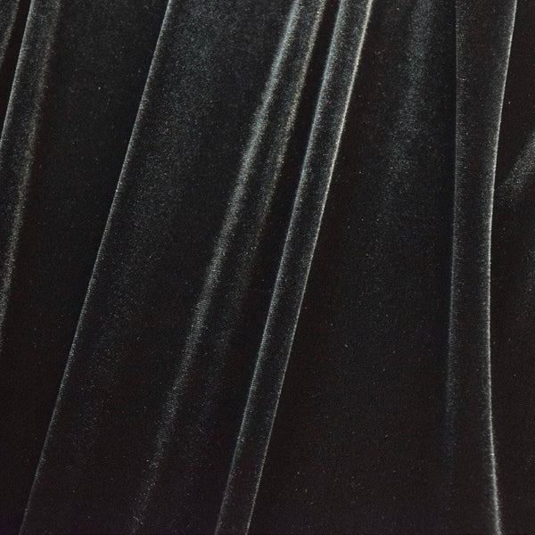 Black Stretch Velvet Fabric - 2