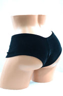 Black Velvet Cheeky Booty Shorts - 1