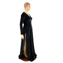 Black Velvet Fiona Gown with Side Slit - Coquetry Clothing