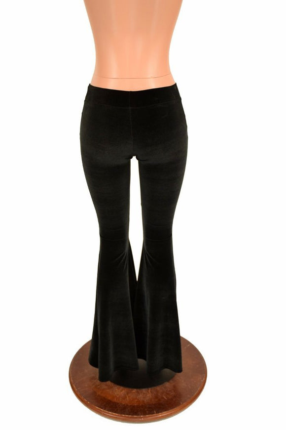 Black Velvet High Waist Solar Flares - Coquetry Clothing