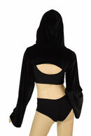 Black Velvet Hooded Bolero - Coquetry Clothing