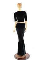 Black Velvet Mermaid Skirt & Top - Coquetry Clothing