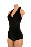 Black Velvet "Monroe" Halter Romper - Coquetry Clothing