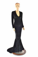 Black Velvet Morticia Gown - Coquetry Clothing
