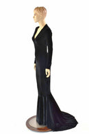 Black Velvet Morticia Gown - Coquetry Clothing