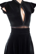Black Velvet Romper & Break Away Skirt Set - 16