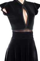 Black Velvet Romper & Break Away Skirt Set - Coquetry Clothing
