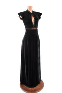 Black Velvet Romper & Break Away Skirt Set - 2