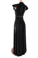 Black Velvet Romper & Break Away Skirt Set - 5