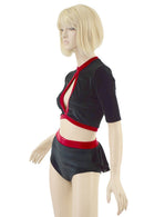Black Velvet Ruffle Rump Shorts & Top Set - Coquetry Clothing