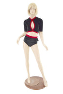 Black Velvet Ruffle Rump Shorts & Top Set - Coquetry Clothing
