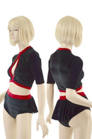 Black Velvet Ruffle Rump Shorts & Top Set - Coquetry Clothing