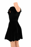 Black Velvet Skater Dress - Coquetry Clothing