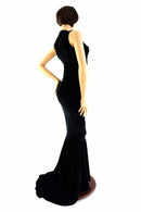 Black Velvet Sleeveless Gown - Coquetry Clothing