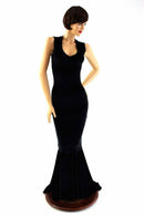 Black Velvet Sleeveless Gown - Coquetry Clothing
