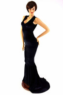 Black Velvet Sleeveless Gown - Coquetry Clothing