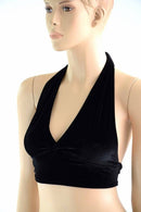 Black Velvet Tie Back Halter - Coquetry Clothing