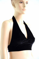 Black Velvet Tie Back Halter - Coquetry Clothing