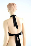 Black Velvet Tie Back Halter - Coquetry Clothing