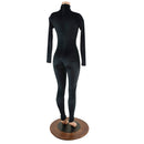 Black Velvet Turtleneck Catsuit with Back Zipper - Coquetry Clothing