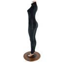 Black Velvet Turtleneck Catsuit with Back Zipper - Coquetry Clothing