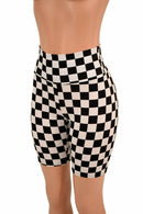 Black & White Check Bike Shorts - Coquetry Clothing