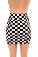 Black & White Check Bodycon Skirt - Coquetry Clothing