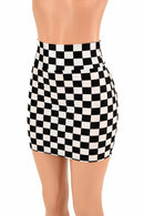 Black & White Check Bodycon Skirt - Coquetry Clothing